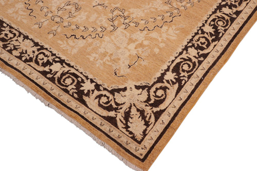 handmade Transitional Kafkaz Rose Charcoal Hand Knotted RECTANGLE 100% WOOL area rug 6' x 9'