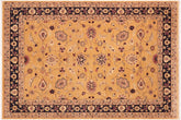 6x9 hand knotted Ziegler wool rug in gold and blue - Classic Ziegler Kasandra