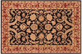 6x9 hand knotted Ziegler wool rug in black and red - Bohemian Ziegler Janae