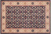 6x9 hand knotted transitional wool rug in blue and tan - Chic Arcelia