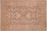 6x9 hand knotted Ziegler wool rug in brown and tan - Chic Ziegler Dakota