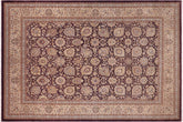 9x12 hand knotted Persian rug in aubergine and beige - Istanbul Romana
