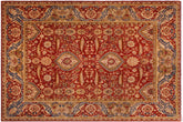 9x11 hand knotted Persian rug in rust and gold - Istanbul Keiko