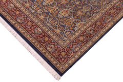 handmade Transitional Mujahid Blue Red Hand Knotted RECTANGLE 100% WOOL area rug 8x10