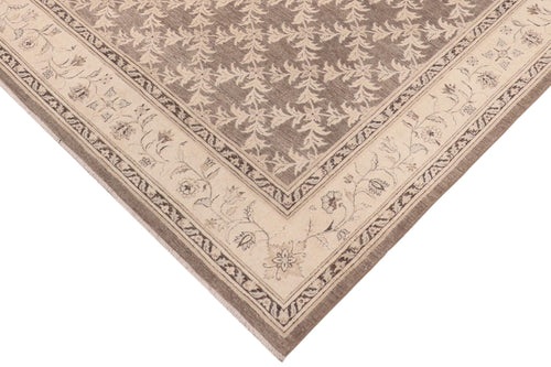 handmade Transitional Kafkaz Brown Beige Hand Knotted RECTANGLE 100% WOOL area rug 8' x 10'