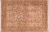 handmade Transitional Tabriz Taupe Brown Hand Knotted RECTANGLE 100% WOOL area rug 6x9