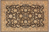 9x11 hand knotted Ziegler wool rug in charcoal and brown - Classic Ziegler Carl