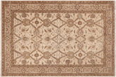 9x13 hand knotted transitional wool rug in beige and blue - Boho Chic Rosette
