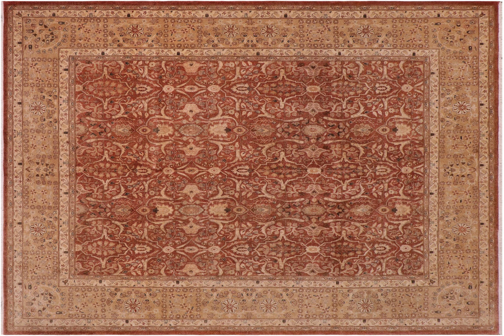 handmade Transitional Lahore Lt. Brown Gold Hand Knotted RECTANGLE 100% WOOL area rug 8' x 10'
