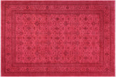handmade Over Dyed Kafkaz Hot Pink Hot Pink Hand Knotted RECTANGLE 100% WOOL area rug 8' x 10'