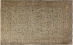 handmade Over Dyed Over Dyed Grayish Blu Gold Hand Knotted RECTANGLE 100% WOOL area rug 8' x 10'