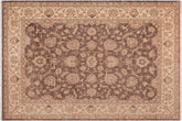 8x10 hand knotted Ziegler wool rug in brown and beige - Chic Ziegler Nicholle
