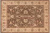8x12 hand knotted Ziegler wool rug in brown and beige - Classic Ziegler Gabriele