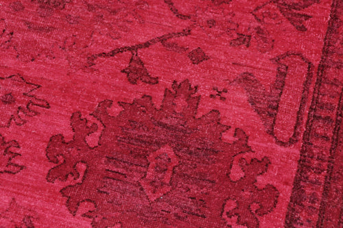 handmade Over Dyed Over Dyed Pink Pink Hand Knotted RECTANGLE 100% WOOL area rug 6' x 9'