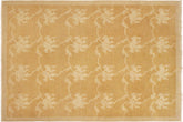 9x12 hand knotted modern wool rug in orange and tan - Chic Retta Dull
