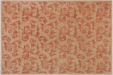 9x12 hand knotted modern wool rug in tan and rust - Eclectic Spring