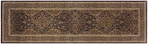 3x13 hand knotted Turkish wool runner in brown and tan - Istanbul Lesha