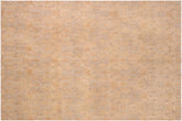 8x10 hand knotted modern wool rug in beige and rust - Eclectic Lenita