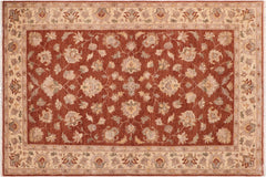 handmade Traditional Kafkaz Rust Tan Hand Knotted RECTANGLE 100% WOOL area rug 6x9