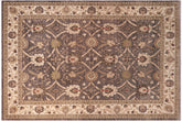 handmade Transitional Kafkaz Grayish Gre Ivory Hand Knotted RECTANGLE 100% WOOL area rug 10' x 14'
