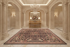 handmade Traditional Rasmi Romal Black Tan Hand Knotted RECTANGLE 100% WOOL area rug 10x14