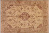8x10 hand knotted Ziegler wool rug in tan and gray - Bohemian Ziegler Julio