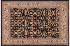 handmade Transitional Kafkaz Black Beige Hand Knotted RECTANGLE 100% WOOL area rug 8x10
