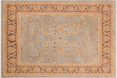 8x10 hand knotted transitional wool rug in blue and brown - Bohemian Gilma Blue/ Brown
