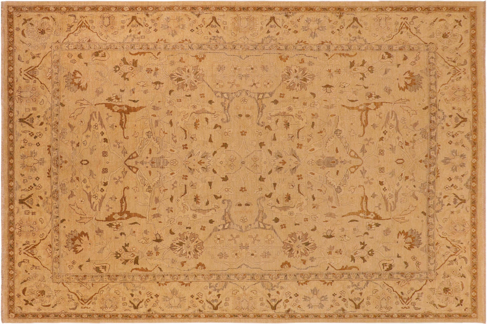 handmade Traditional Antique Tan Brown Hand Knotted RECTANGLE 100% WOOL area rug 10x14