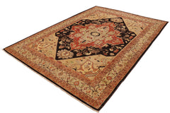 handmade Traditional Antique Brown Tan Hand Knotted RECTANGLE 100% WOOL area rug 9' x 12'