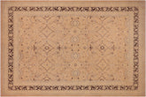 handmade Transitional Kafkaz Peach Lt. Brown Hand Knotted RECTANGLE 100% WOOL area rug 9x12