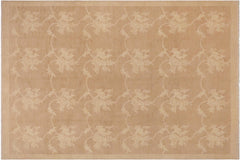 handmade Modern Kafkaz Lt. Brown Beige Hand Knotted RECTANGLE 100% WOOL area rug 9' x 11'