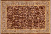 9x11 hand knotted transitional wool rug in brown and gray - Boho Chic Dorine