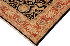 handmade Traditional Kafkaz Black Red Hand Knotted RECTANGLE 100% WOOL area rug 9x12