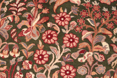 handmade Traditional Gulshan Green Pink Hand Knotted RECTANGLE 100% WOOL area rug 6x9