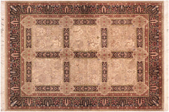 handmade Transitional Beige Black Hand Knotted RECTANGLE 100% WOOL area rug 6x9