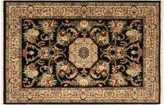 handmade Traditional Anarlaki Black Beige Hand Knotted RECTANGLE 100% WOOL area rug 4x6