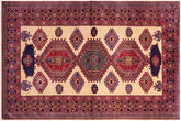 4x6 hand knotted Shirwan wool rug in gold and blue - Rustic Shirwan Veronika