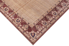 handmade Modern Kafkaz Tan Brown Hand Knotted RECTANGLE 100% WOOL area rug 12' x 15'