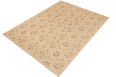 handmade Modern Kafkaz Beige Rust Hand Knotted RECTANGLE 100% WOOL area rug 10' x 13'