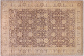 12x18 hand knotted transitional wool rug in brown and tan - Chic Carline