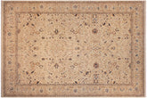 9x12 hand knotted Vegetable Dyed wool rug in taupe and blue - Tabriz Taunya