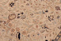 handmade Transitional Tabriz Taupe Blue Hand Knotted RECTANGLE 100% WOOL area rug 9x12