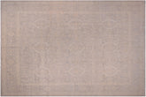 12x15 hand knotted transitional wool rug in brown and gray - Eclectic Vivan
