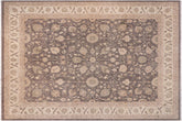 12x14 hand knotted Ziegler wool rug in brown and ivory - Oriental Ziegler Dayle