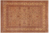 9x12 hand knotted Vegetable Dyed wool rug in gold and brown - Tabriz Istanbul Macie Gold/ Brown