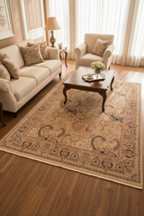 handmade Transitional Ivory Ivory Hand Knotted RECTANGLE 100% WOOL area rug 8x10