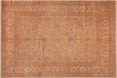 handmade Transitional Lahore Tan Green Hand Knotted RECTANGLE 100% WOOL area rug 8' x 10'