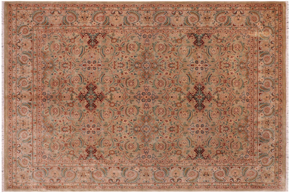 handmade Transitional Lt. Green Gray Hand Knotted RECTANGLE 100% WOOL area rug 8' x 10'