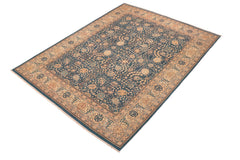 handmade Traditional Blue Beige Hand Knotted RECTANGLE 100% WOOL area rug 8' x 10'
